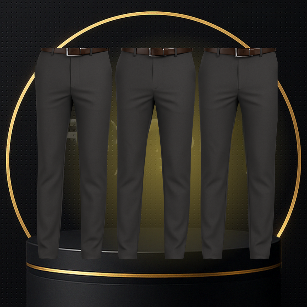 Kit 3 Pantalones en Seda Color Hielo y Elastano